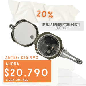 Brújula Tipo Brunton Plástica (azimutal 0-360°)