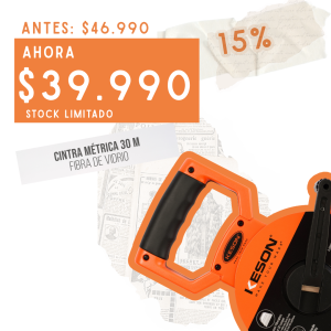 Cinta métrica 30 m Keson Fibra de vidrio