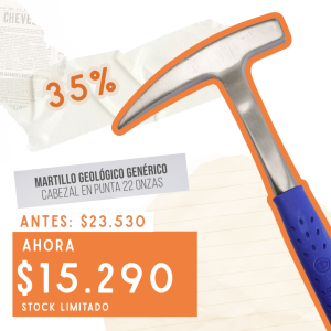 Martillo Geológico Genérico Cabezal 22oz en punta