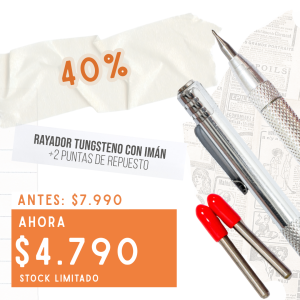 Rayador Tungsteno con Imán (+2 puntas de repuesto)